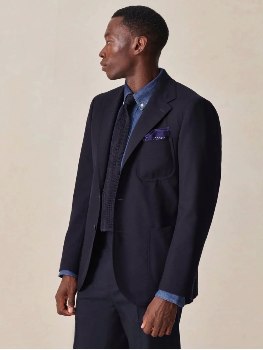 Buck Mason Navy Italian Three-Season Wool Graduate Blazer